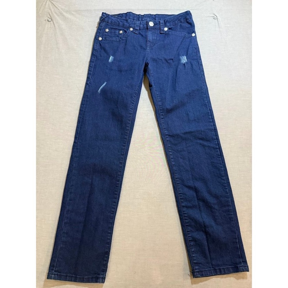 True Religion Kids‎ Jeans Size 16 Blue Distressed Straight Denim Pants 30X29.